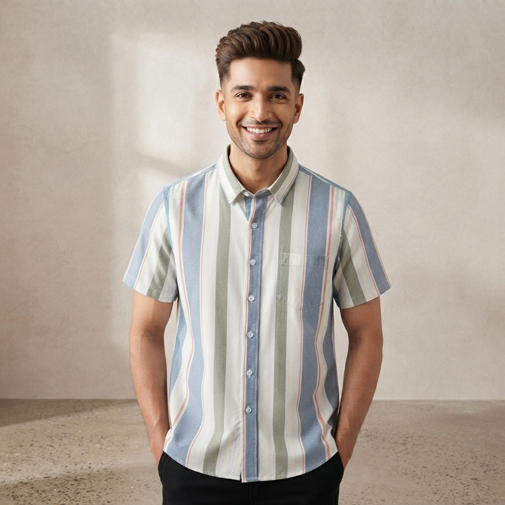 Men's Premium Striped Shirt | Stylish, Comfortable & Perfect for Everyday Wear | HSS-28