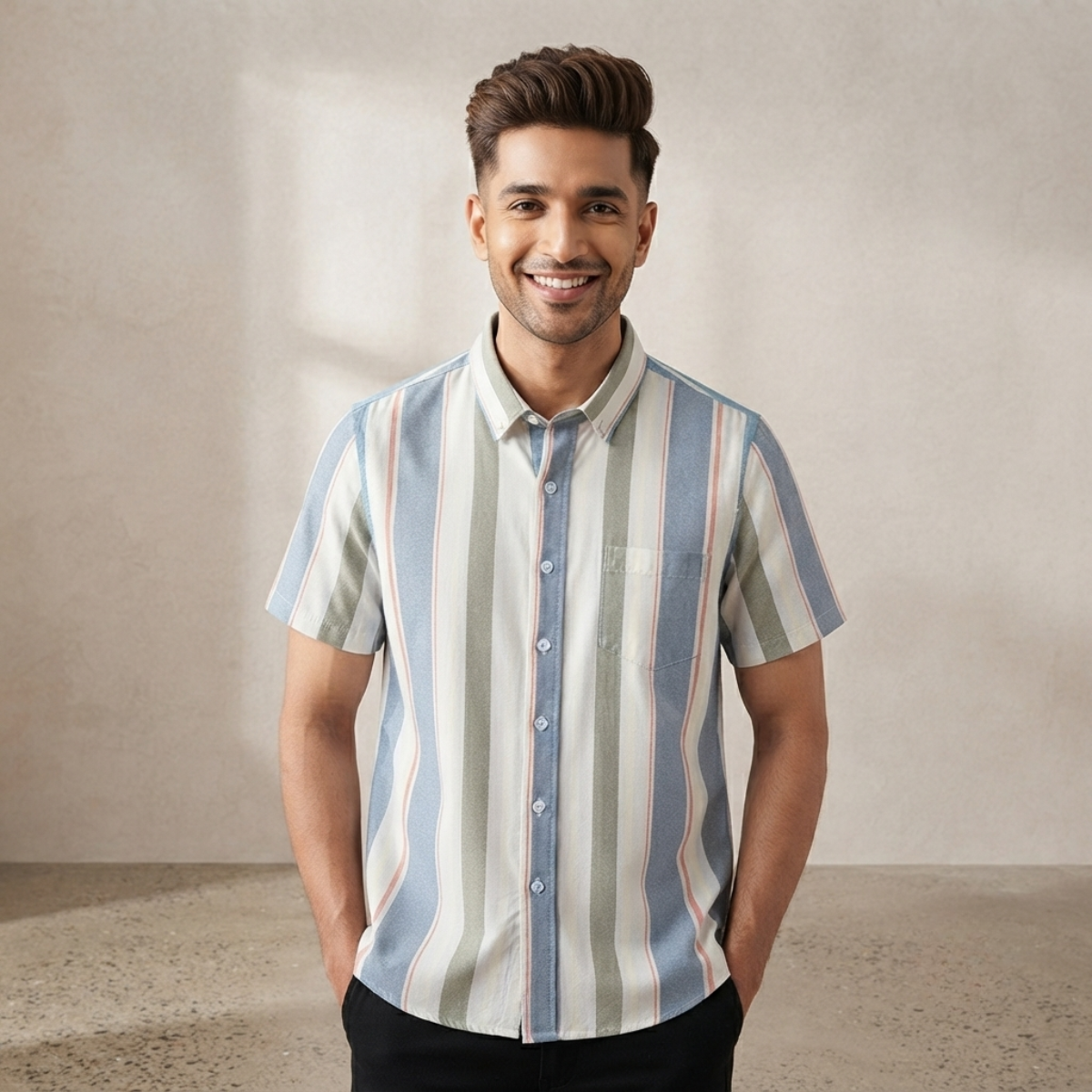 Men's Premium Striped Shirt | Stylish, Comfortable & Perfect for Everyday Wear | HSS-28