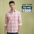 Premium Cotton White and Pink Checked Shirt – Casual & Office Wear | CS-10