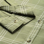 Premium Cotton Olive Green Checked Shirt – Casual & Office Wear|CS-01