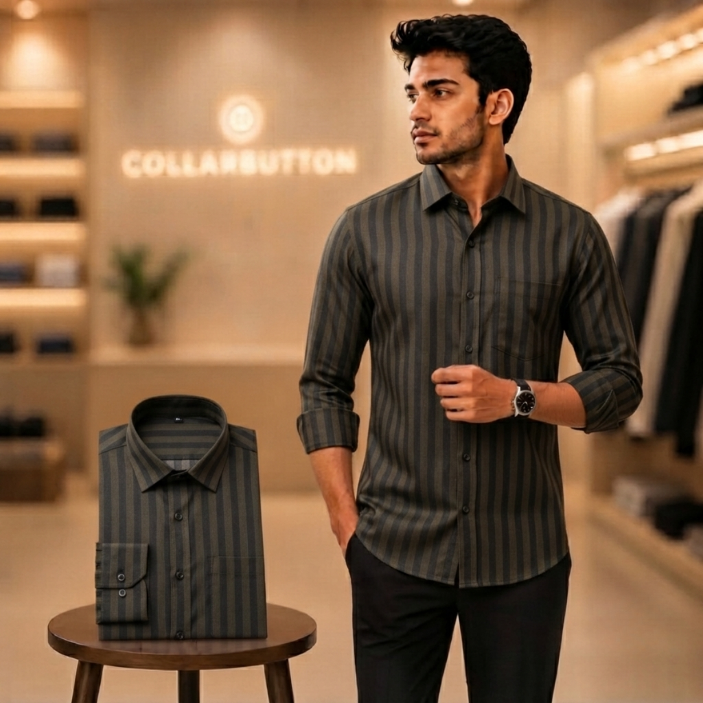 3 Formal Full Sleeve Printed Shirt For Men ( P5 )