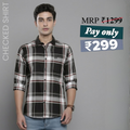 Premium Cotton White and Black Checked Shirt – Casual & Office Wear|CS-02