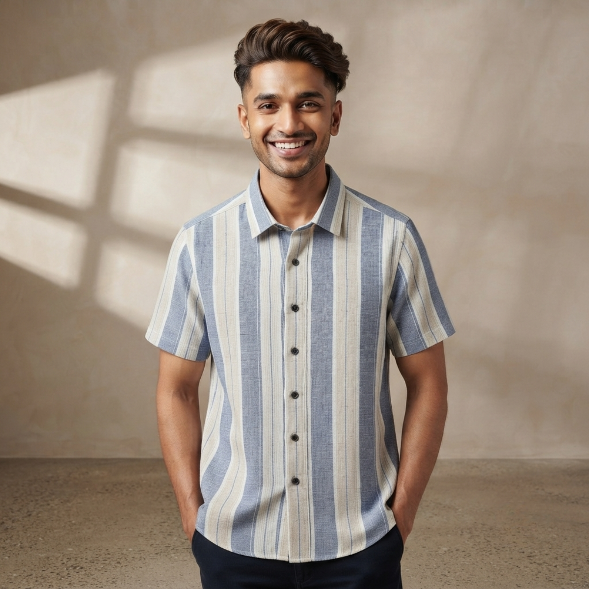 Men's Premium Striped Shirt | Stylish, Comfortable & Perfect for Everyday Wear | HSS-15