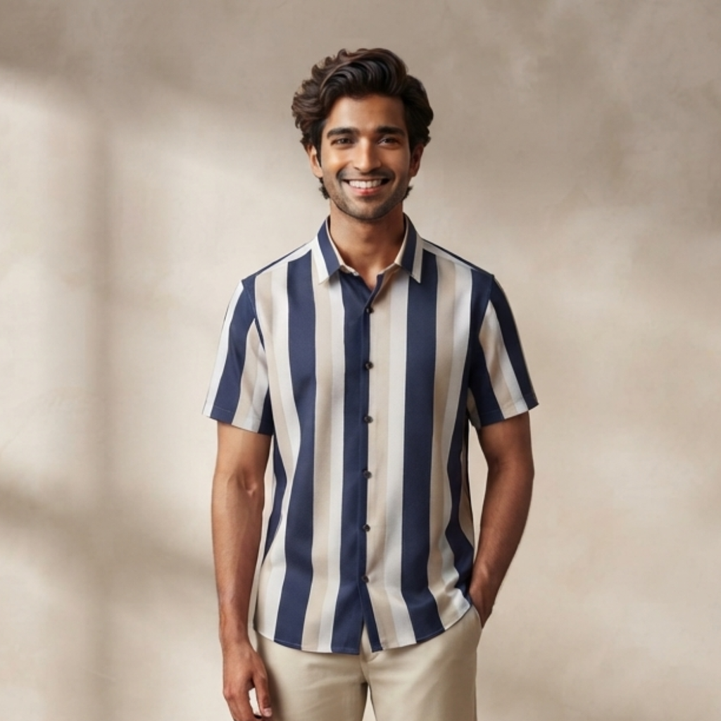 Men's Premium Striped Shirt | Stylish, Comfortable & Perfect for Everyday Wear | HSS-13