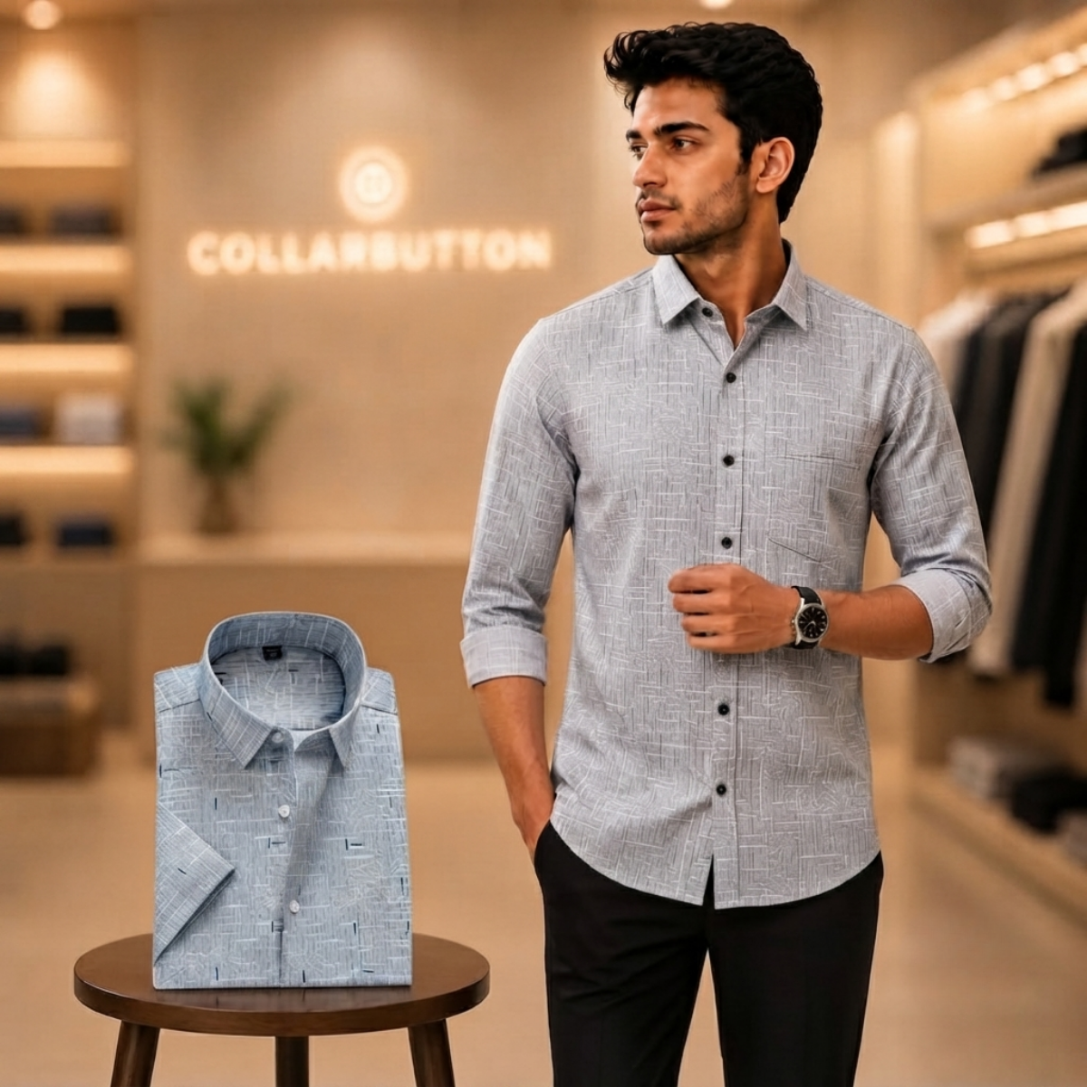 3 Formal Full Sleeve Printed Shirt For Men ( P1 )