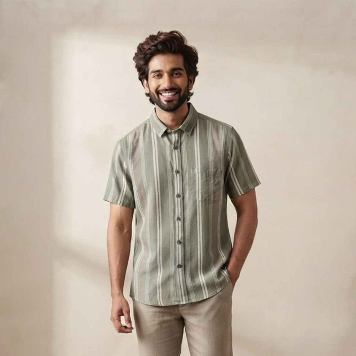 Men's Premium Striped Shirt | Stylish, Comfortable & Perfect for Everyday Wear | HSS-40