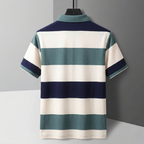 Men's Premium Blue and White Striped Cotton Polo T‑Shirt| S‑05