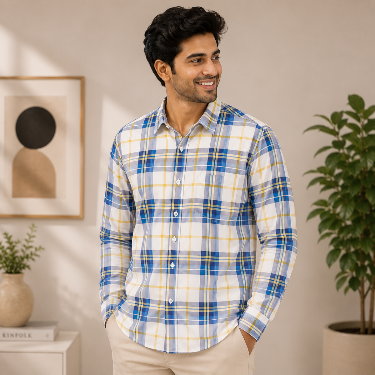 Men's Premium Checked Shirt | Stylish, Comfortable & Perfect for Everyday Wear  | HSS-43