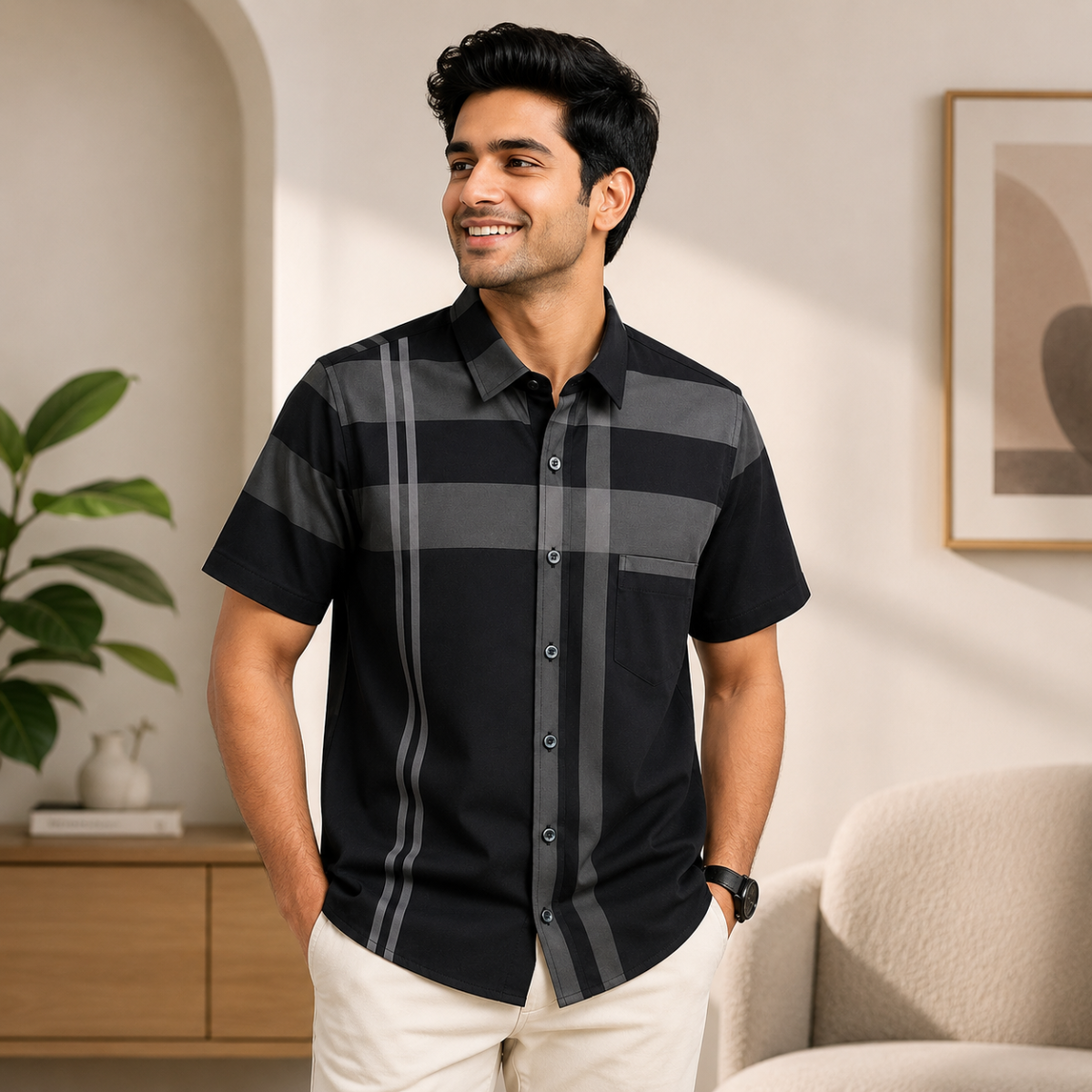 Men's Premium Striped Shirt | Stylish, Comfortable & Perfect for Everyday Wear | HSS-18