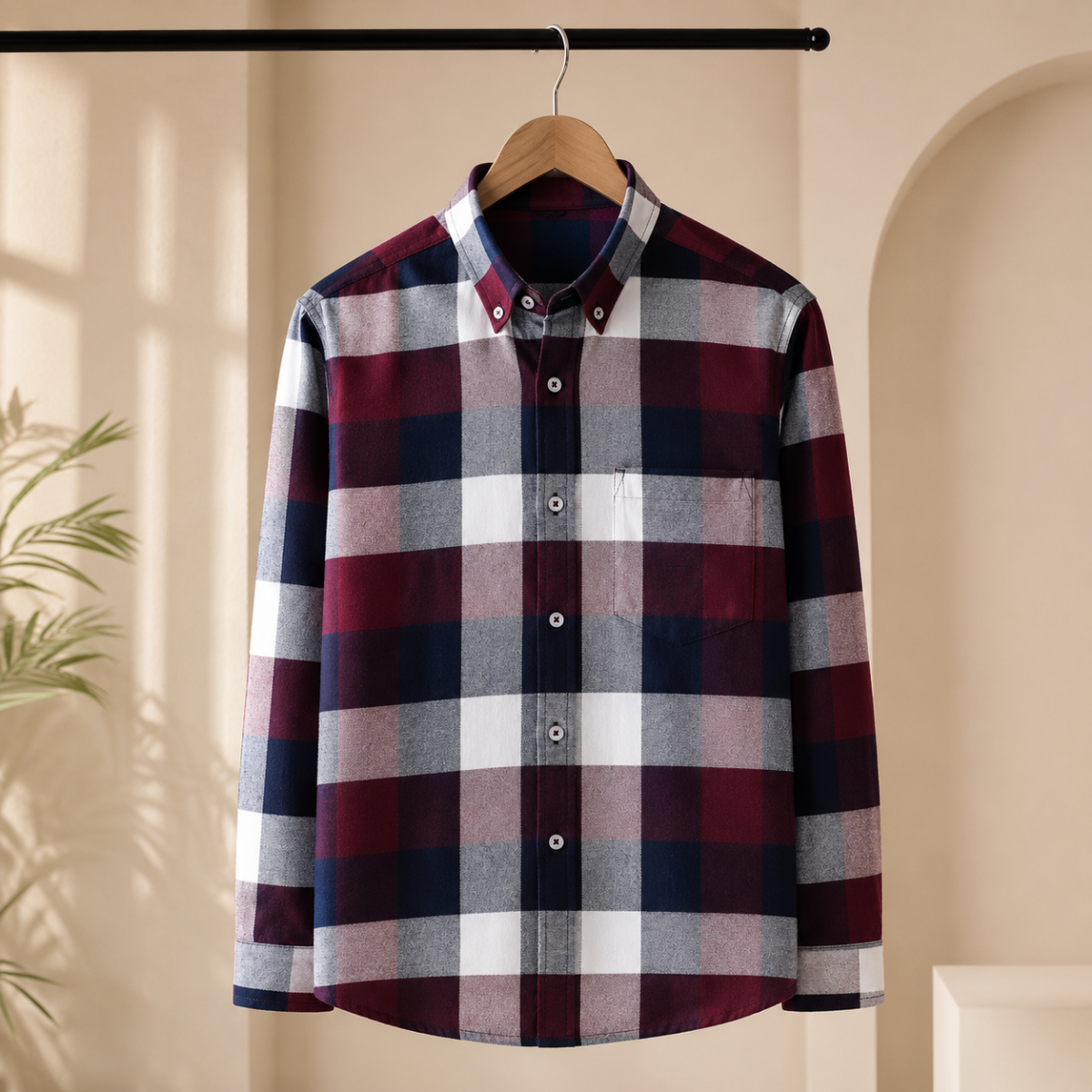 Elegant Multicoloured Checked Cotton Casual Shirts For Men
