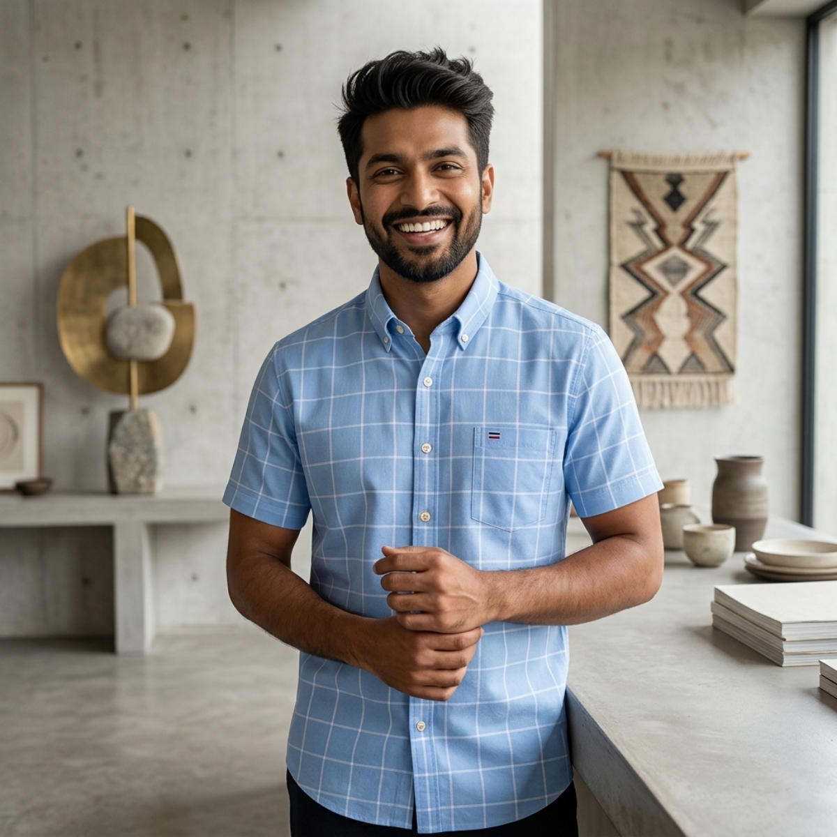 Men's Premium Checked Shirt | Stylish, Comfortable & Perfect for Everyday Wear   | FSS-27