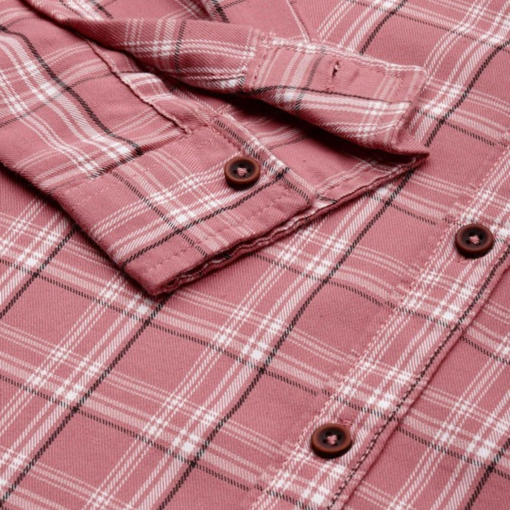 Premium Cotton Pink and White Checked Shirt – Casual & Office Wear |CS-06