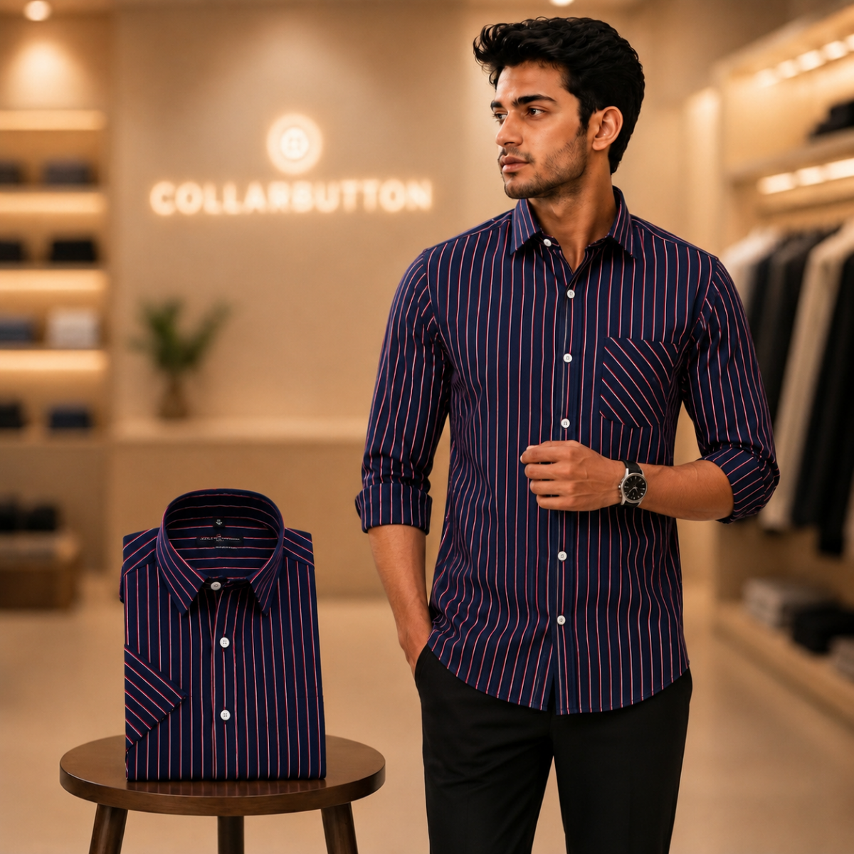 3 Formal Full Sleeve Printed Shirt For Men ( P12 )