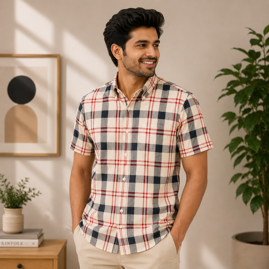 Men's Premium Checked Shirt | Stylish, Comfortable & Perfect for Everyday Wear  | HSS-47
