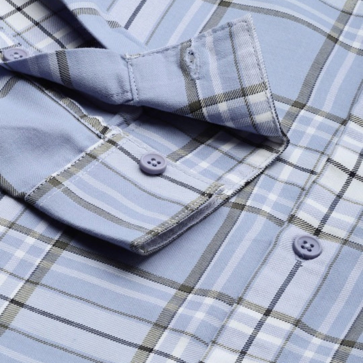 Premium Cotton Sky Blue and White Checked Shirt – Casual & Office Wear|CS-08