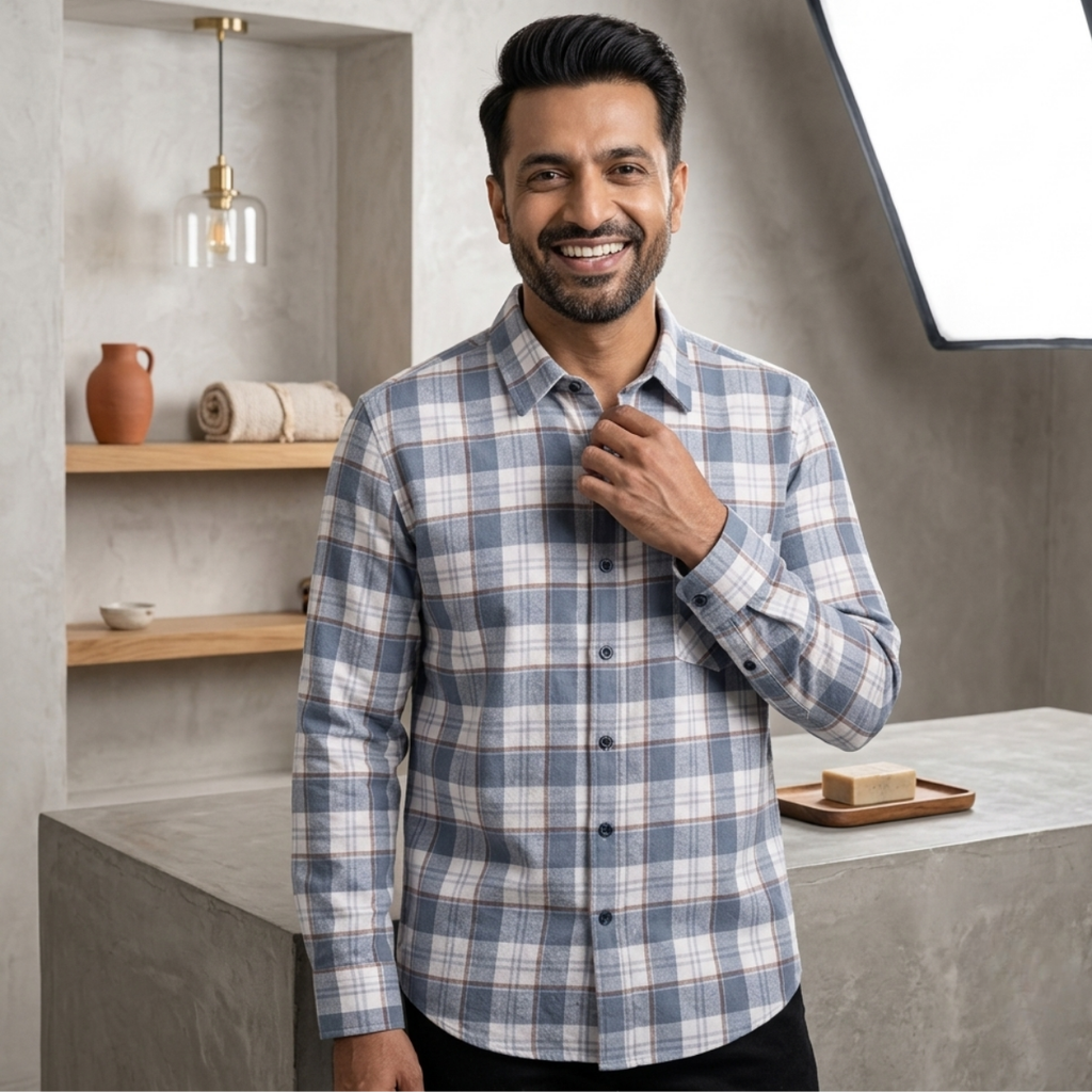Men's Premium Checked Shirt | Stylish, Comfortable & Perfect for Everyday Wear