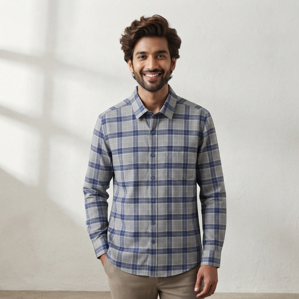 Men's Premium Checked Shirt | Stylish, Comfortable & Perfect for Everyday Wear