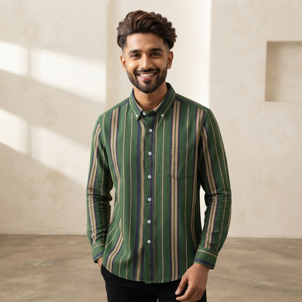 Men's Premium Striped Shirt | Stylish, Comfortable & Perfect for Everyday Wear