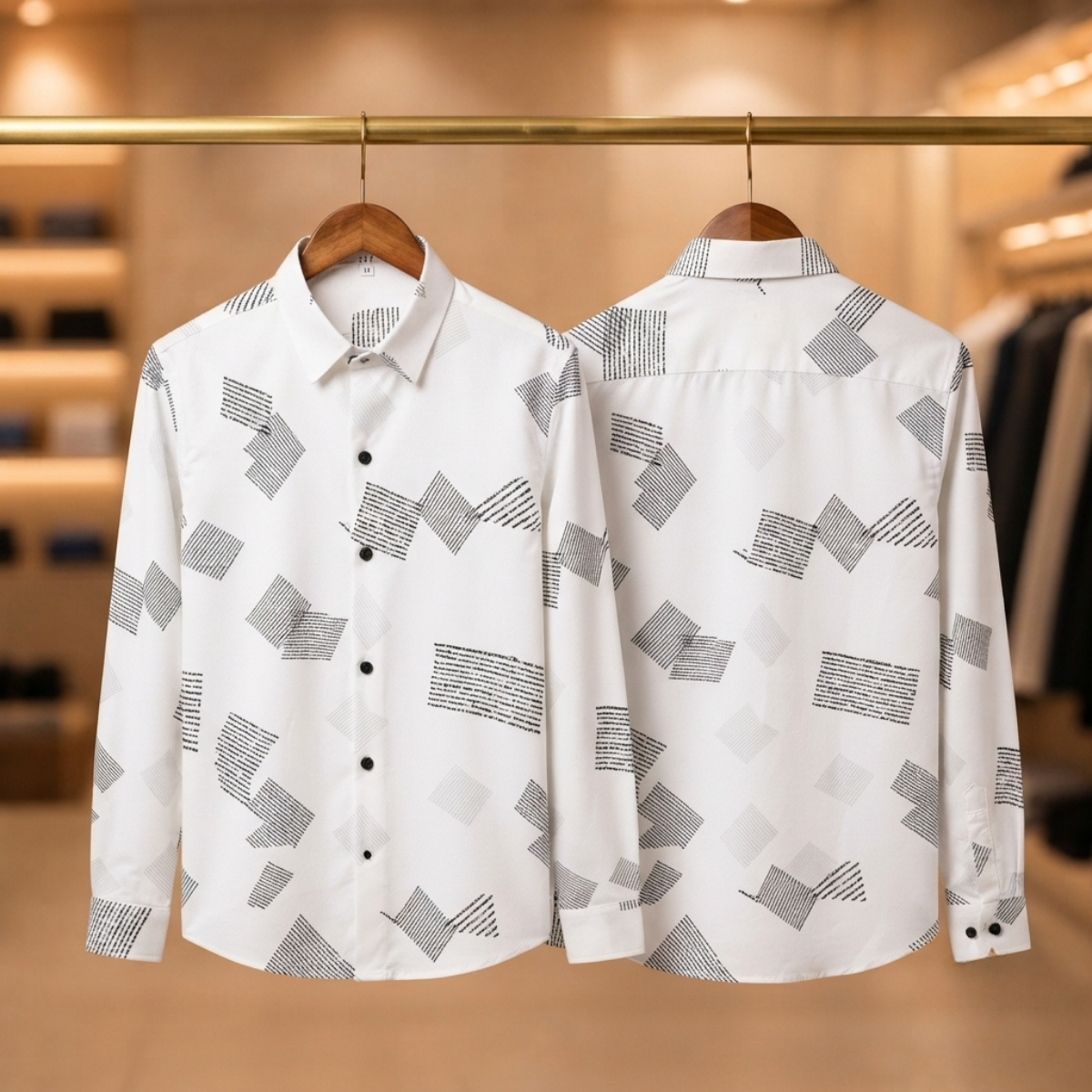 3 Formal Full Sleeve Printed Shirt For Men ( P15 )