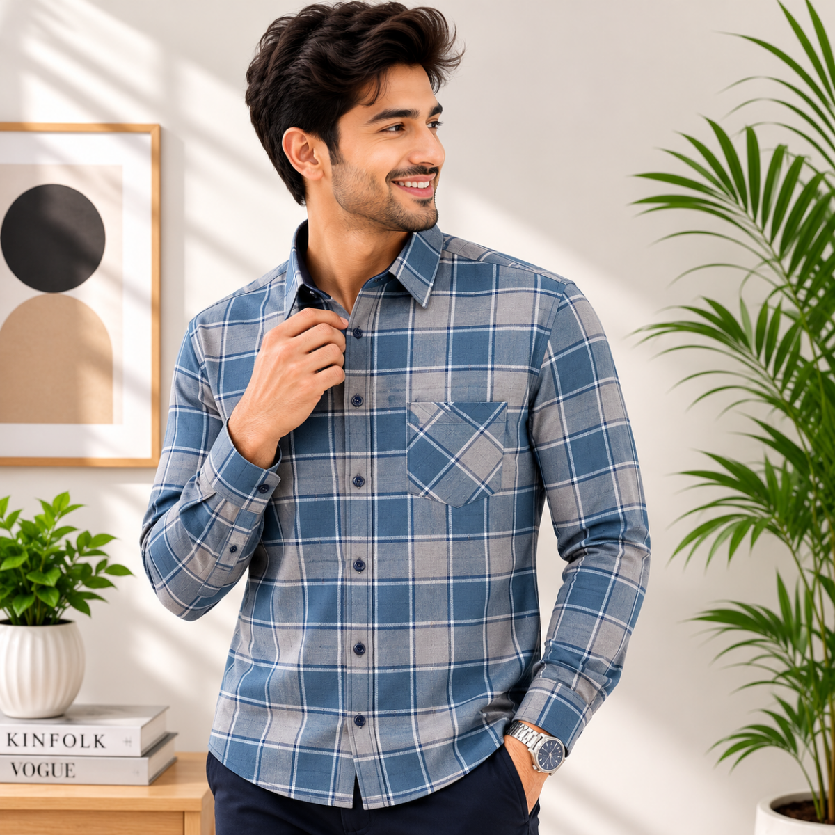 Men's Premium Checked Shirt | Stylish, Comfortable & Perfect for Everyday Wear