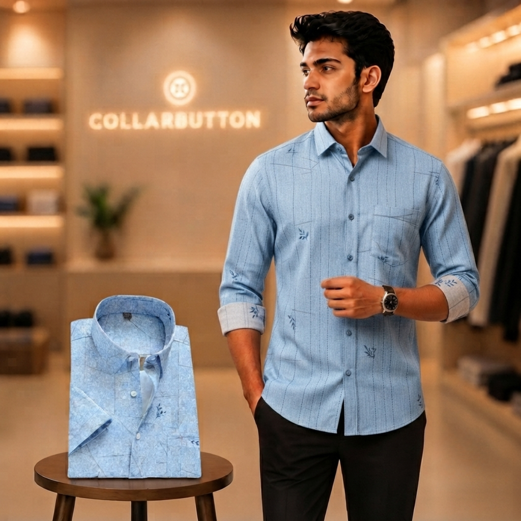 3 Formal Full Sleeve Printed Shirt For Men ( P16 )
