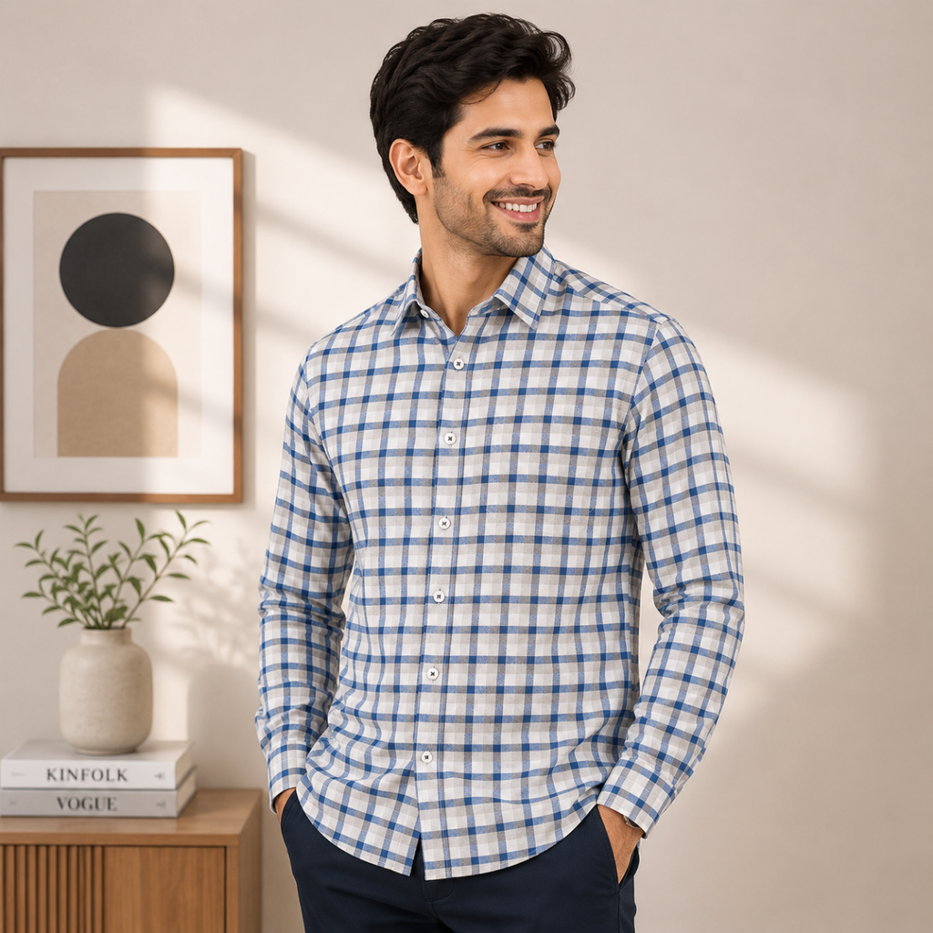 Men's Premium Checked Shirt | Stylish, Comfortable & Perfect for Everyday Wear