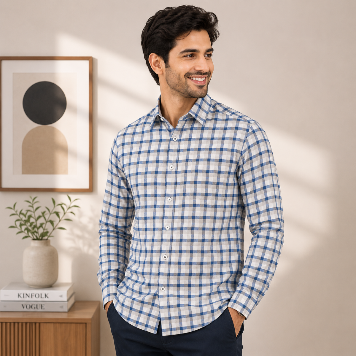 Men's Premium Checked Shirt | Stylish, Comfortable & Perfect for Everyday Wear