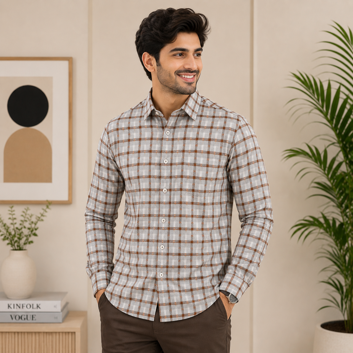 Men's Premium Checked Shirt | Stylish, Comfortable & Perfect for Everyday Wear