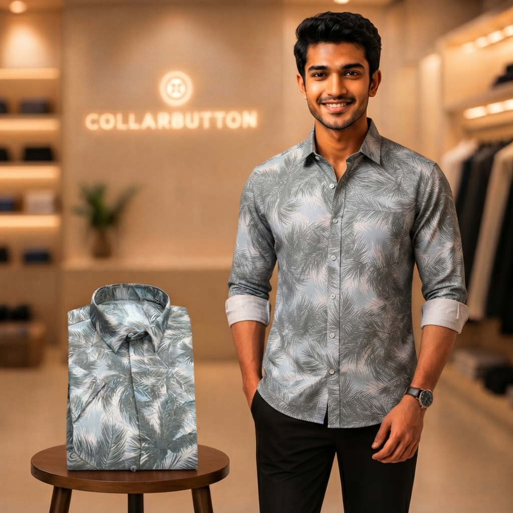 3 Formal Full Sleeve Printed Shirt For Men ( P22 )