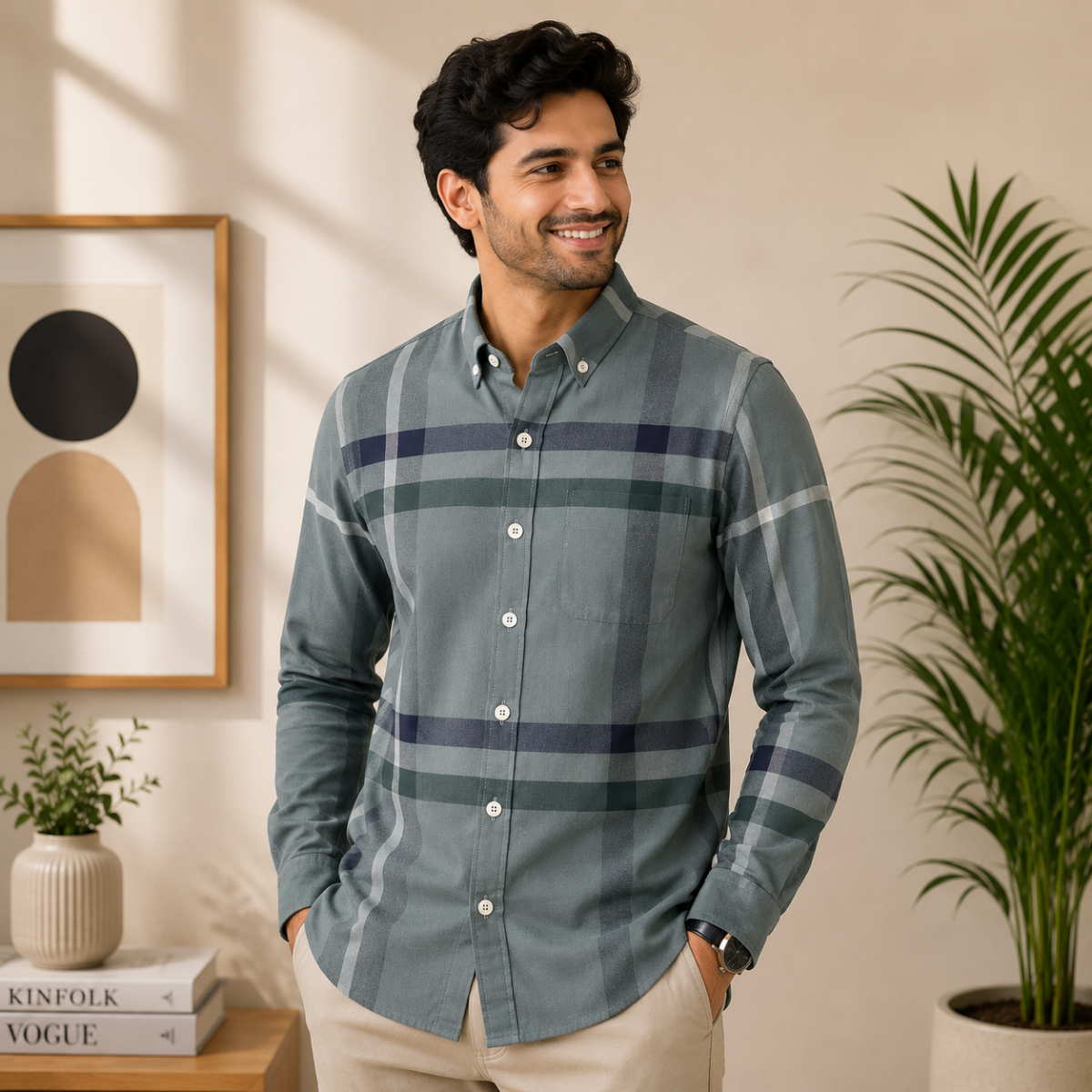 Men's Checked Full Sleeve Shirt - Multicolor | FSS-49