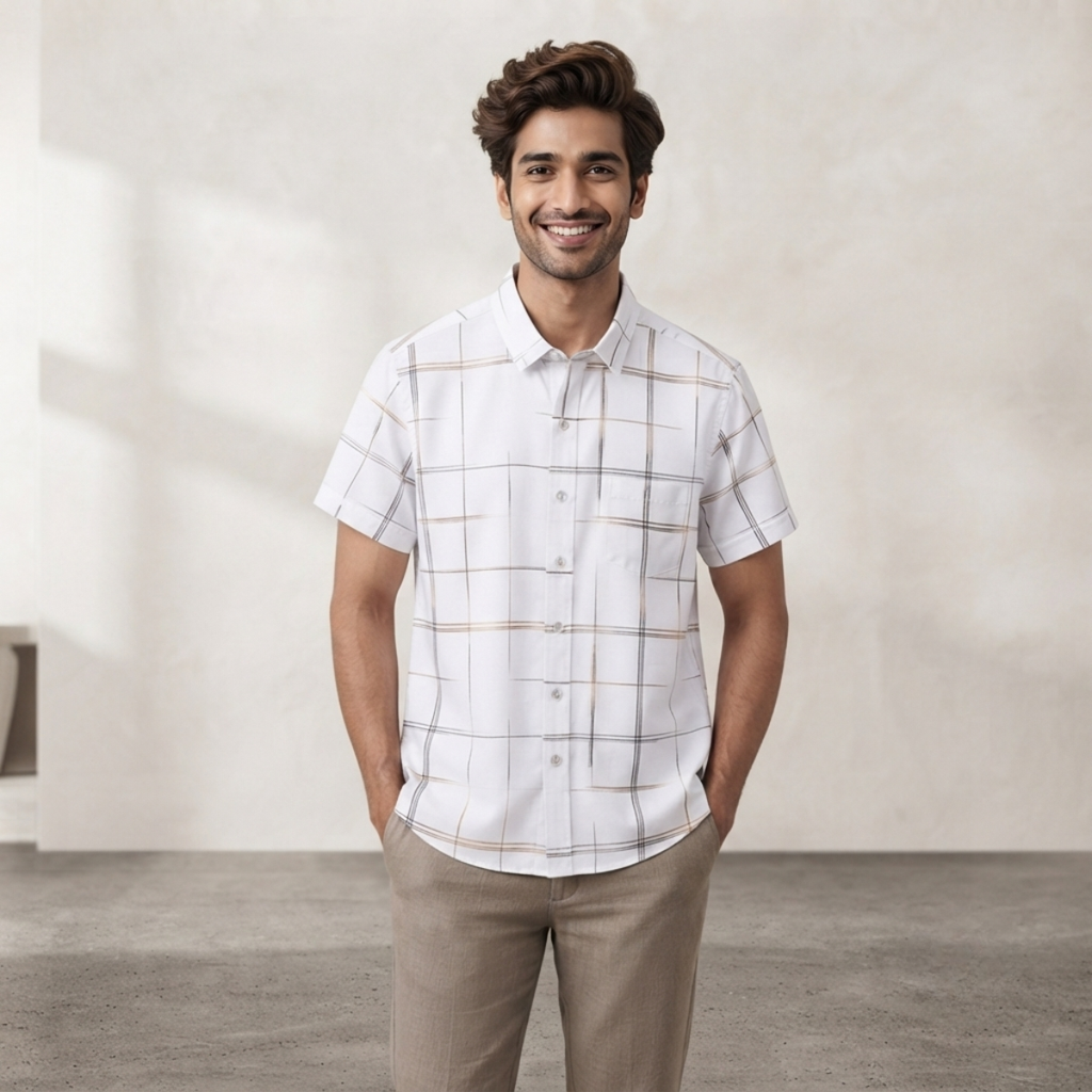 Men's Premium Checked Shirt | Stylish, Comfortable & Perfect for Everyday Wear  | HSS-44