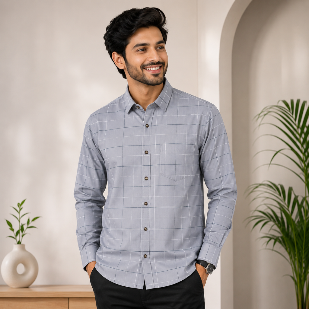 Men's Checked Full Sleeve Shirt - Multicolor | FSS-63
