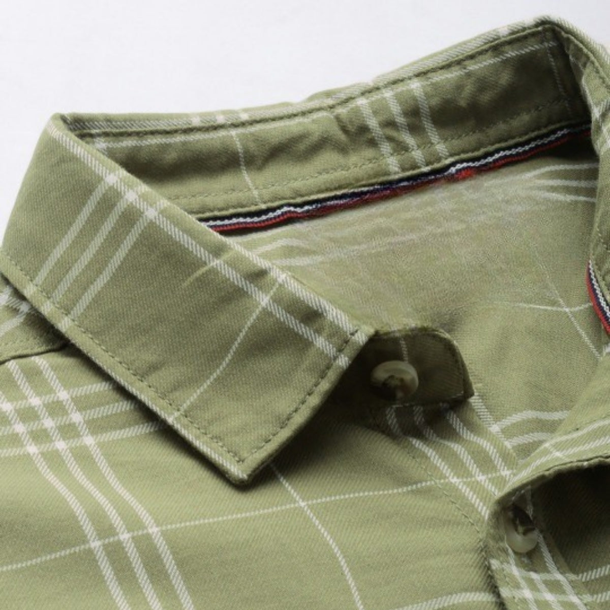 Premium Cotton Olive Green Checked Shirt – Casual & Office Wear|CS-01