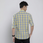 Premium Cotton Blue and Yellow Checked Shirt – Casual & Office Wear | CS-05
