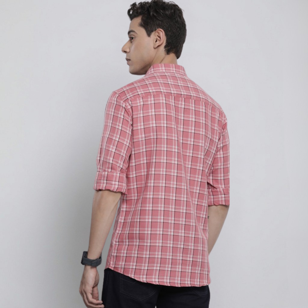 Premium Cotton Pink and White Checked Shirt – Casual & Office Wear |CS-06