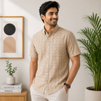 Men's Checked Half Sleeve Shirt - Multicolor | HSS-8