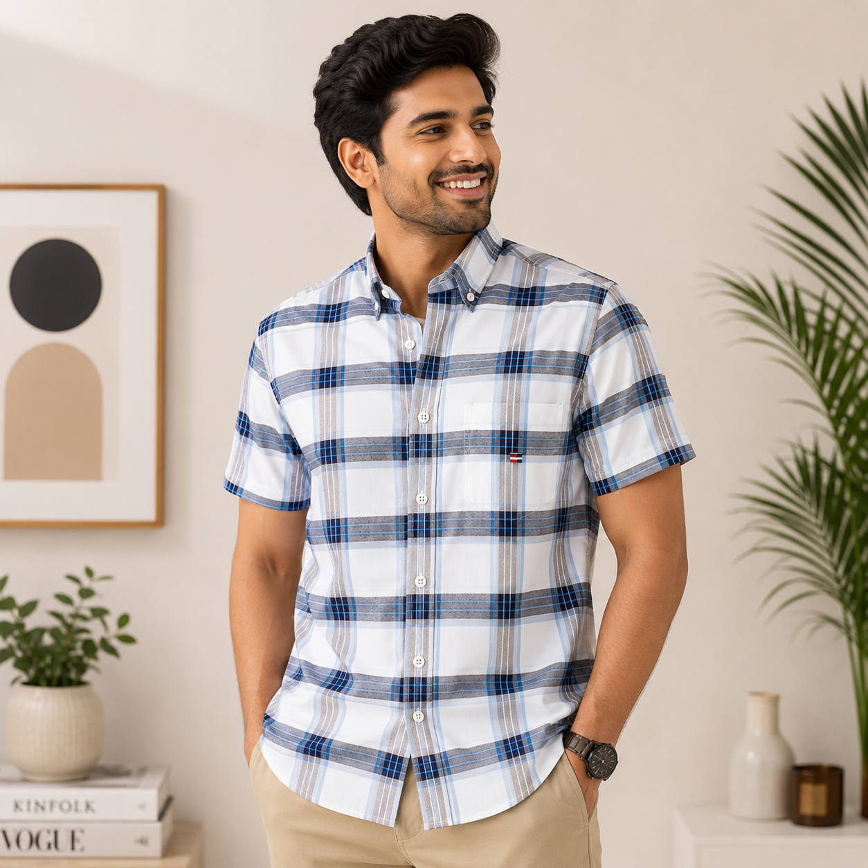 Men's Premium Checked Shirt | Stylish, Comfortable & Perfect for Everyday Wear | HSS-42
