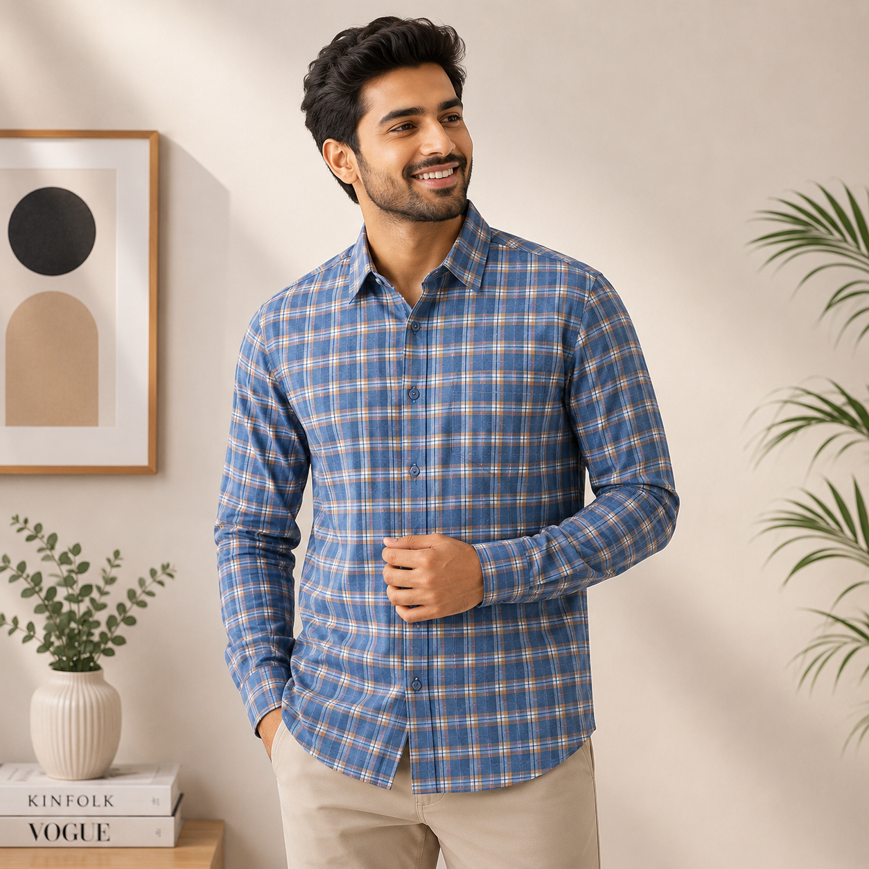 Men's Premium Checked Shirt | Stylish, Comfortable & Perfect for Everyday Wear
