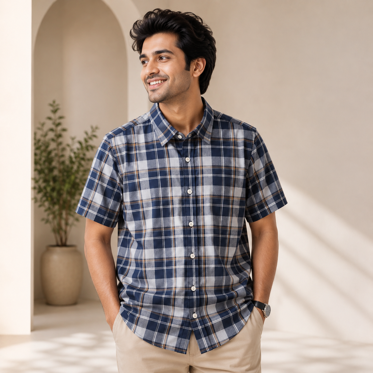 Men's Premium Checked Shirt | Stylish, Comfortable & Perfect for Everyday Wear  | HSS-14