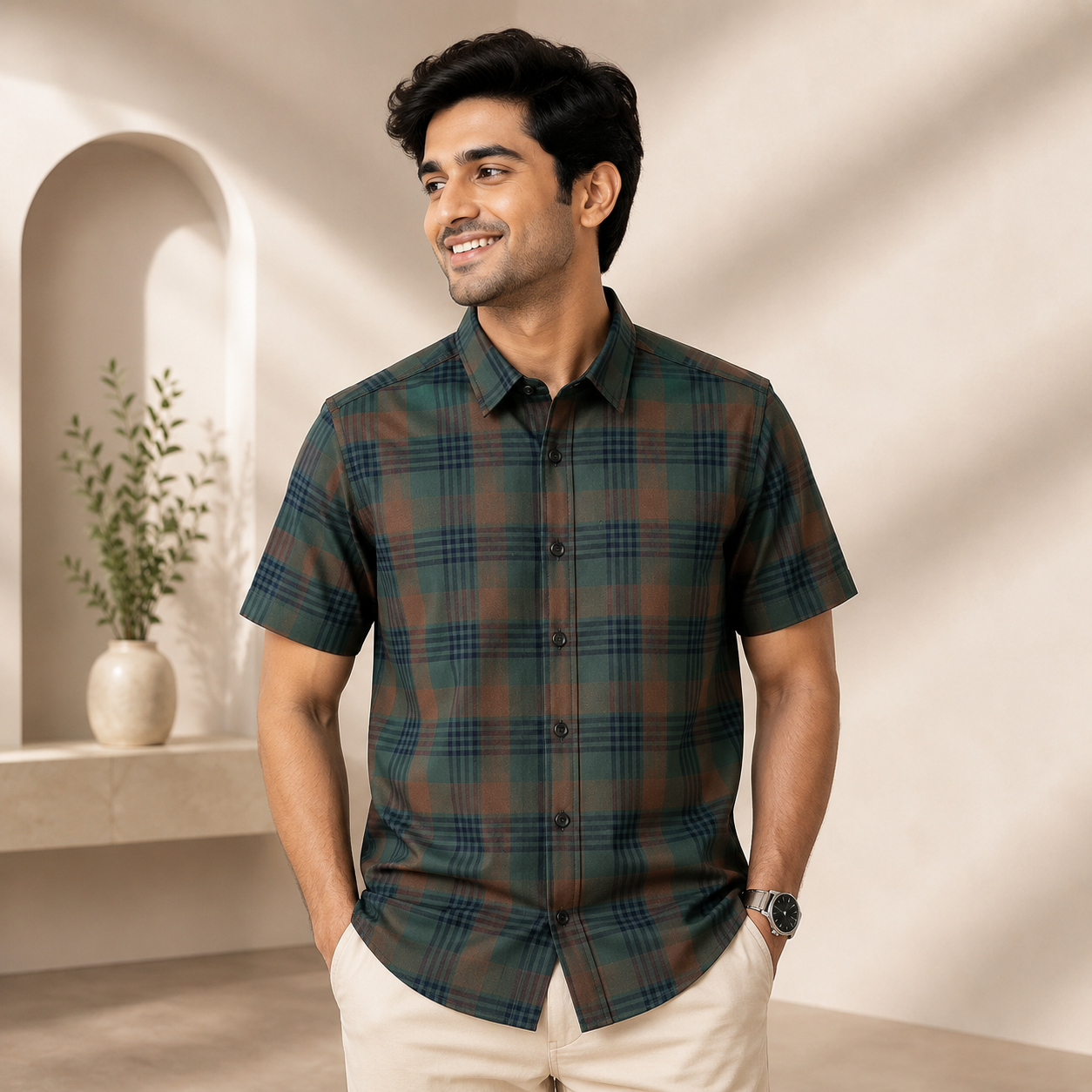 Men's Premium Checked Shirt | Stylish, Comfortable & Perfect for Everyday Wear  | HSS-12