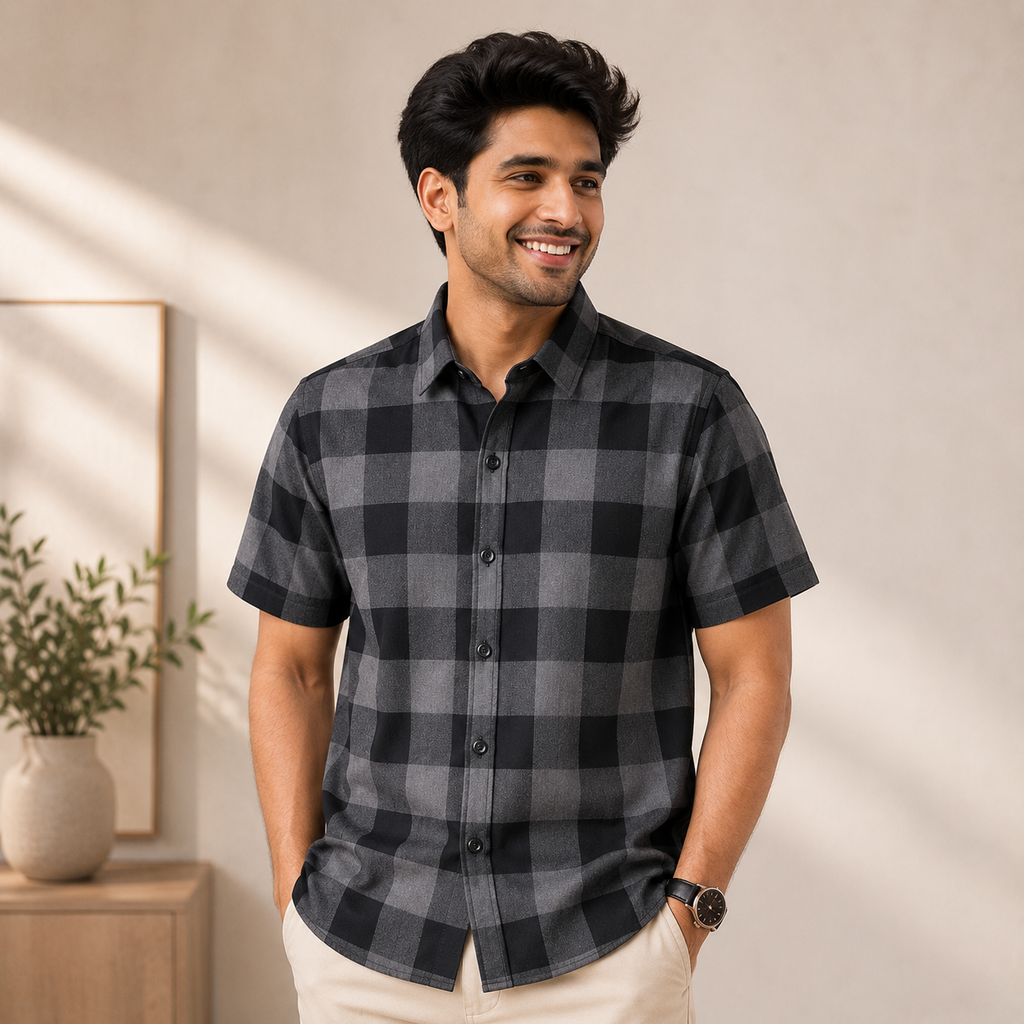 Men's Premium Checked Shirt | Stylish, Comfortable & Perfect for Everyday Wear  | HSS-11