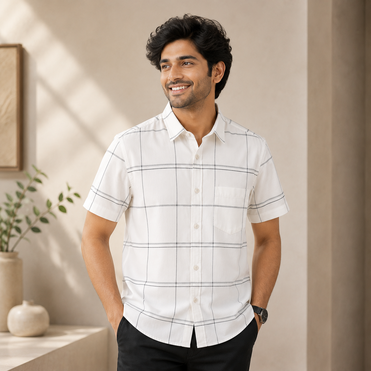 Men's Premium Checked Shirt | Stylish, Comfortable & Perfect for Everyday Wear | HSS-26