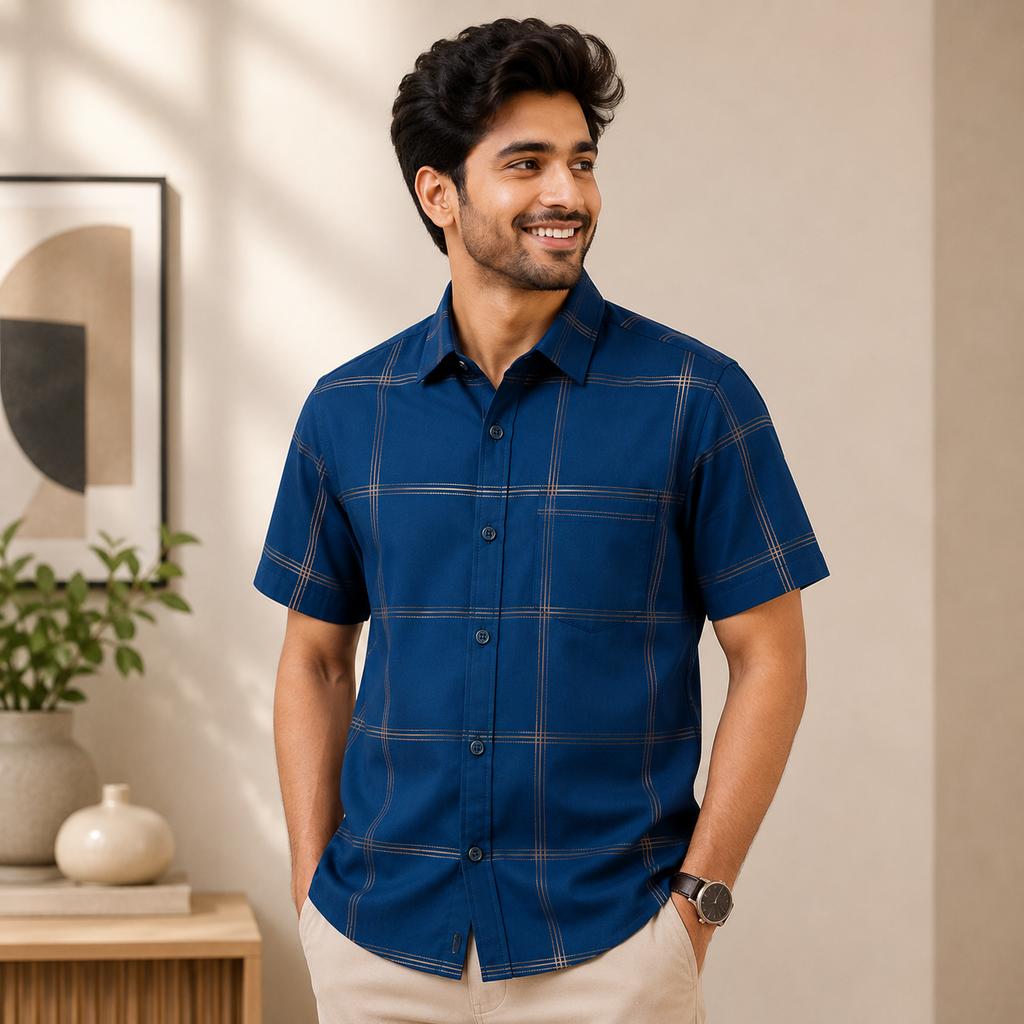 Men's Premium Checked Shirt | Stylish, Comfortable & Perfect for Everyday Wear  | HSS-25