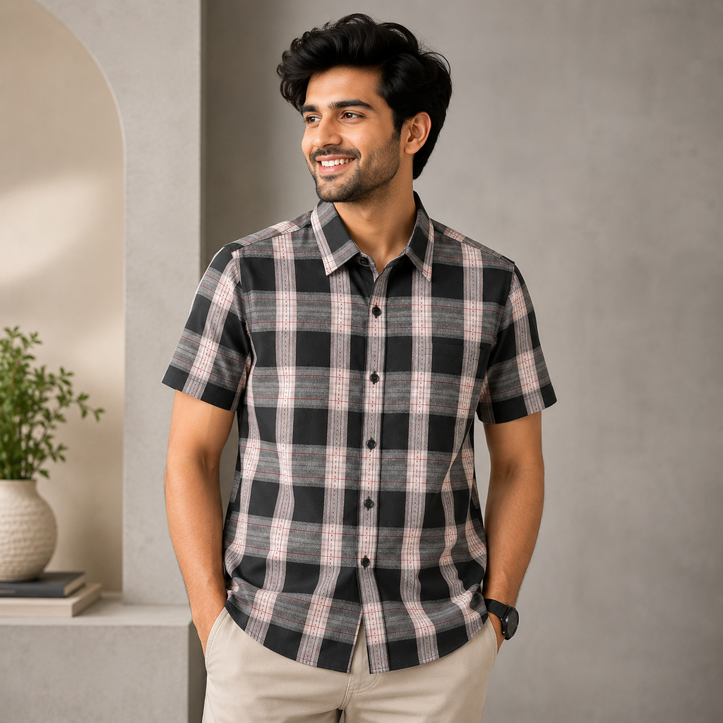 Men's Premium Checked Shirt | Stylish, Comfortable & Perfect for Everyday Wear  | HSS-23