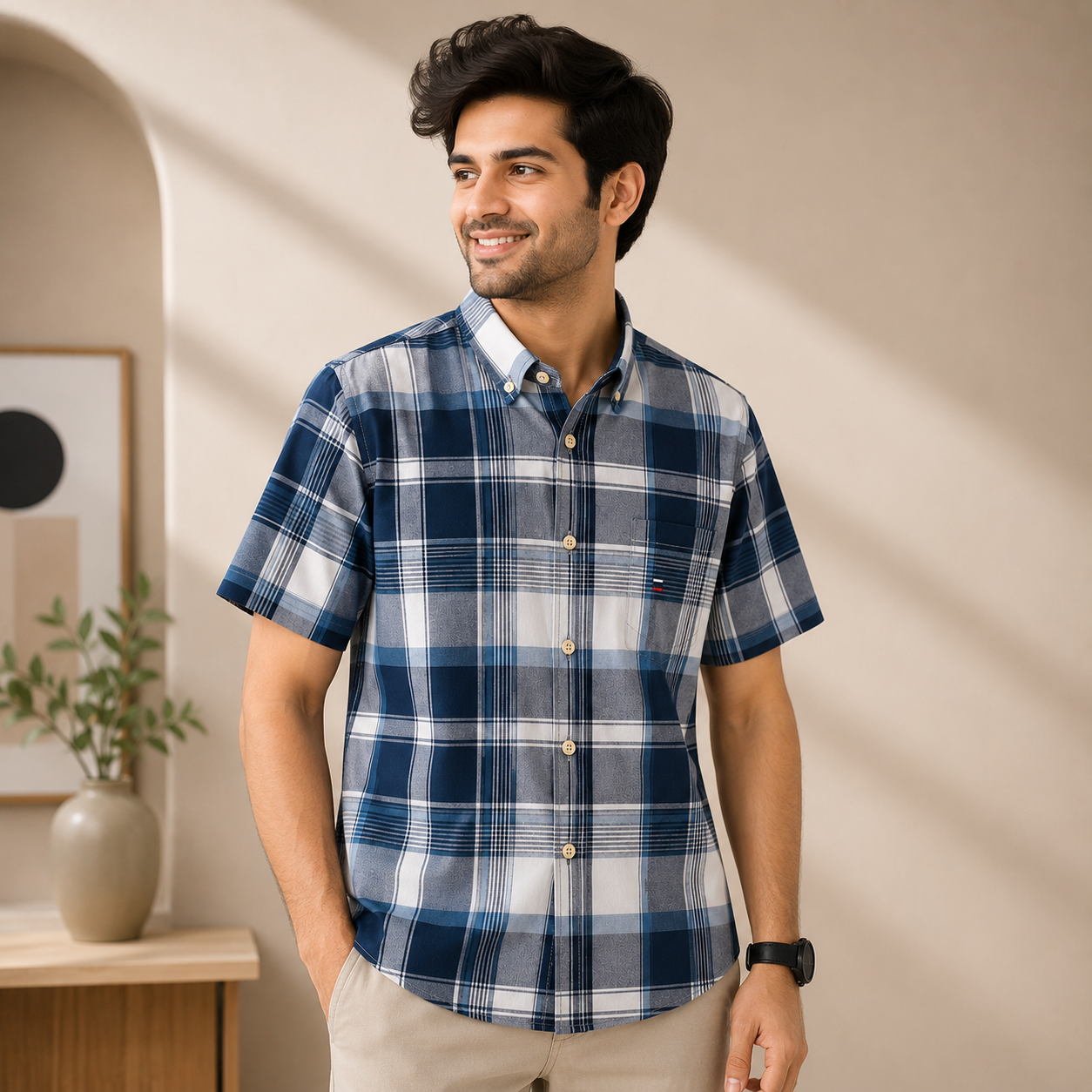 Men's Premium Checked Shirt | Stylish, Comfortable & Perfect for Everyday Wear  | HSS-21