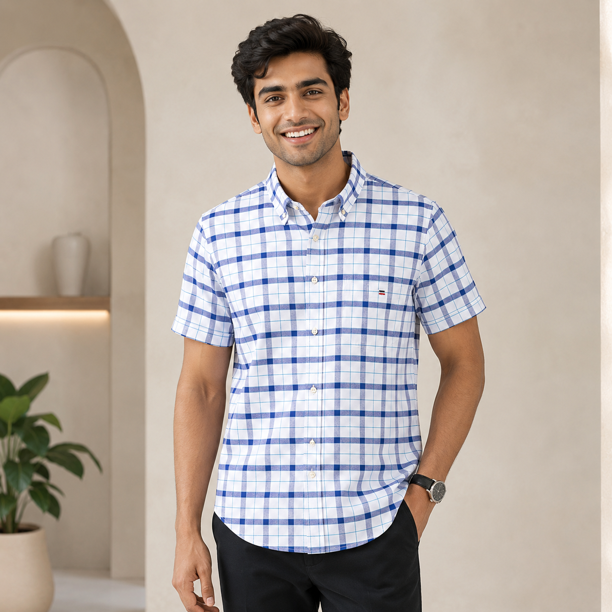 Men's Premium Checked Shirt | Stylish, Comfortable & Perfect for Everyday Wear  | HSS-37