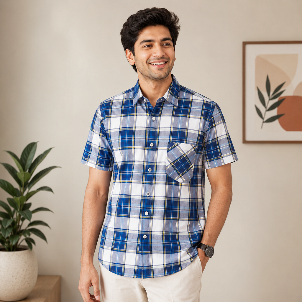 Men's Premium Checked Shirt | Stylish, Comfortable & Perfect for Everyday Wear  | HSS-36