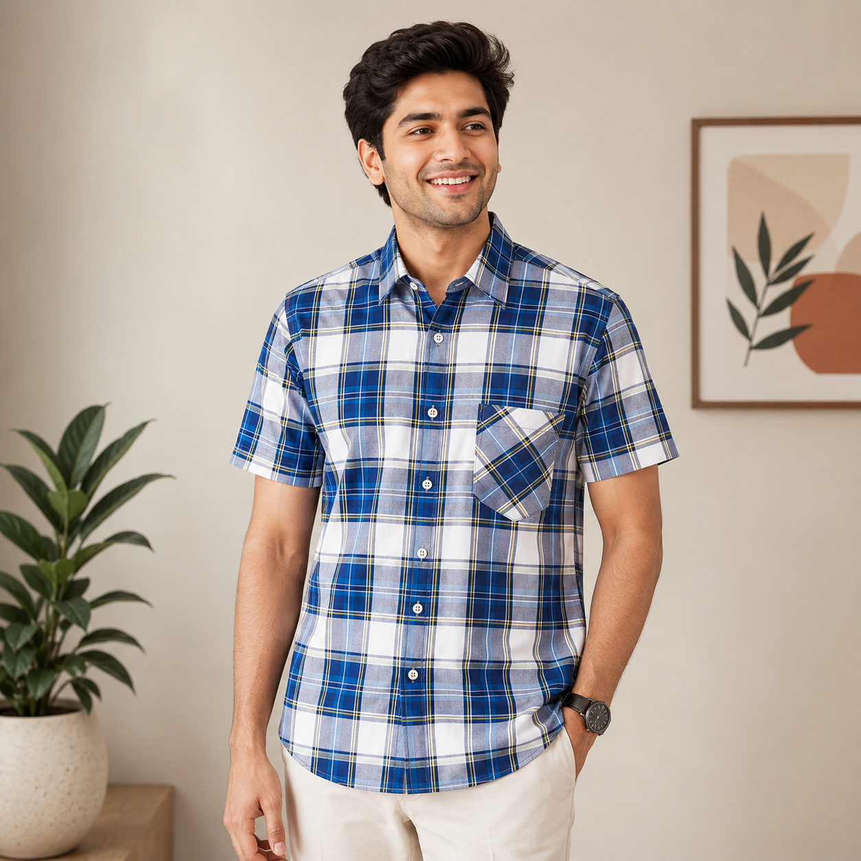 Men's Premium Checked Shirt | Stylish, Comfortable & Perfect for Everyday Wear  | HSS-36