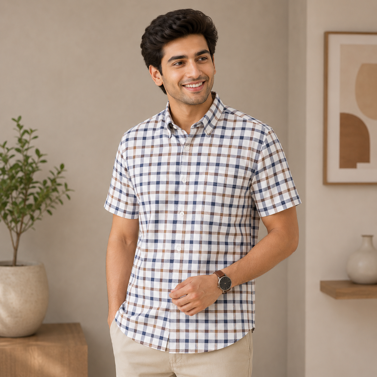 Men's Premium Checked Shirt | Stylish, Comfortable & Perfect for Everyday Wear  | HSS-32