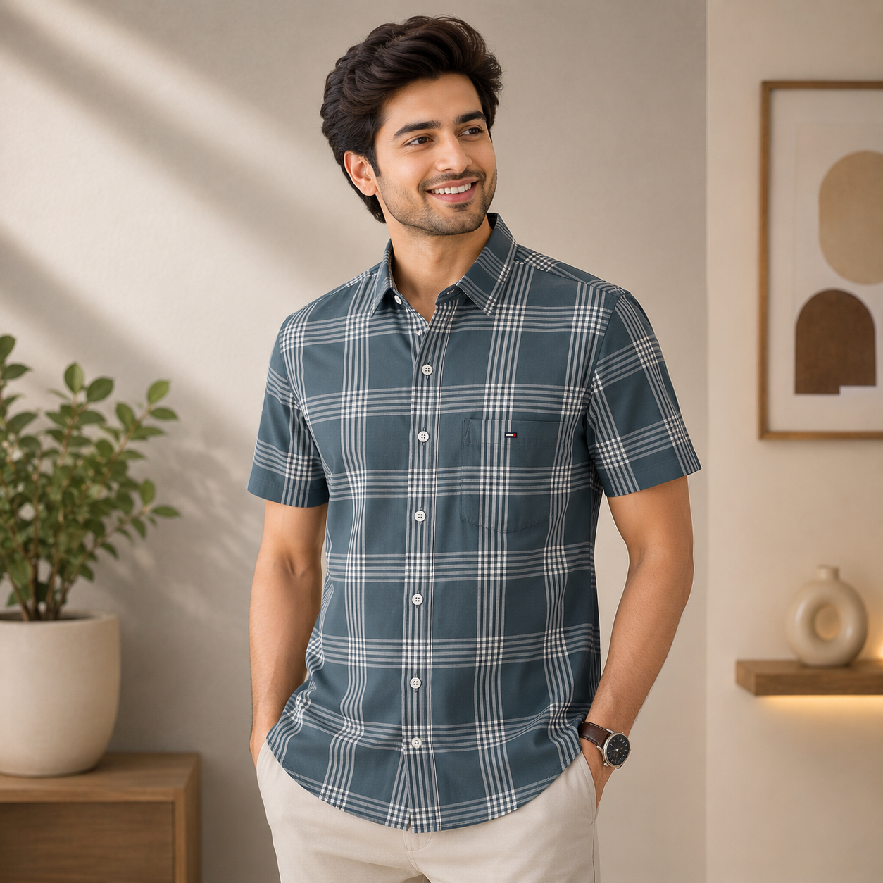 Men's Premium Checked Shirt | Stylish, Comfortable & Perfect for Everyday Wear | HSS-27